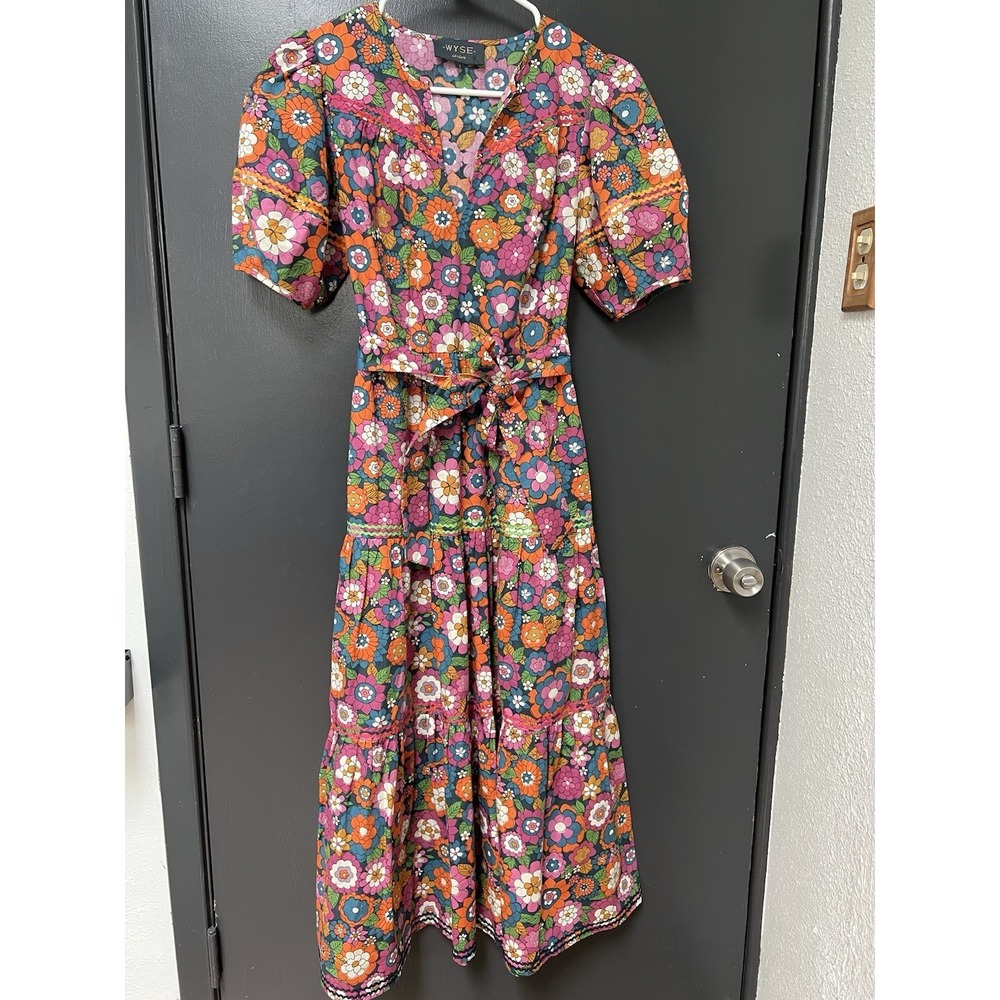 Wyse London Sz 1 EF X Wyse Dana Ric Rac Mod Dress Womens 70's
